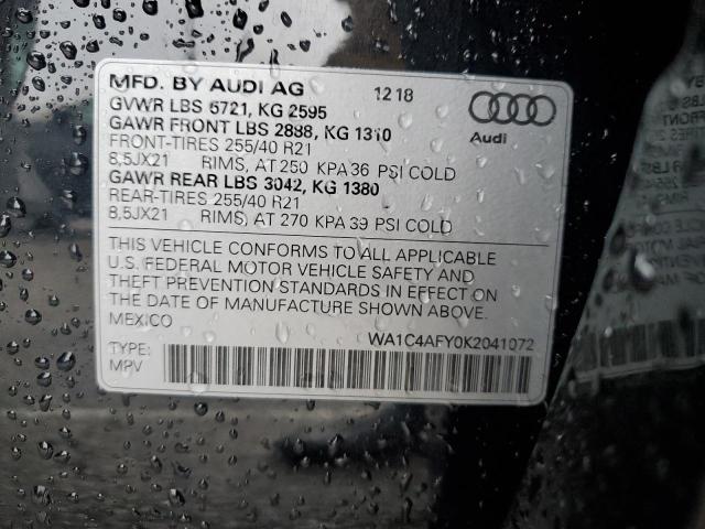 2019 AUDI SQ5 PRESTI WA1C4AFY0K2041072
