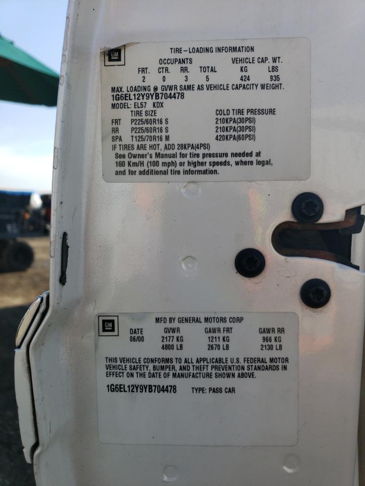 1G6EL12Y9YB704478 2000 Cadillac Eldorado Esc