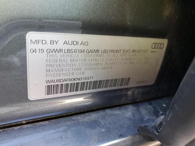 2019 AUDI A8 L WAU8DAF80KN019371