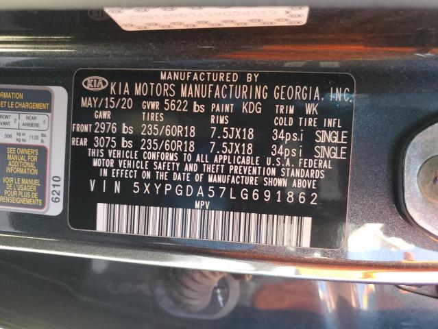 2020 Kia Sorento S VIN: 5XYPGDA57LG691862 Lot: 43610354