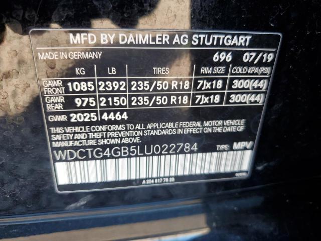 VIN WDCTG4GB5LU022784 2020 Mercedes-Benz GLA-Class,... no.12