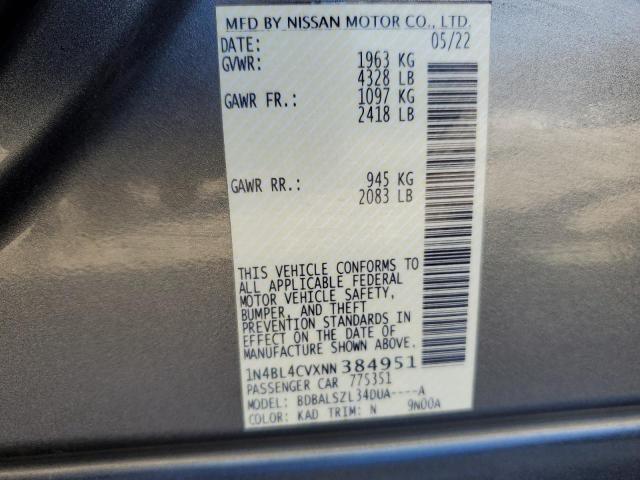 2022 NISSAN ALTIMA SR - 1N4BL4CVXNN384951