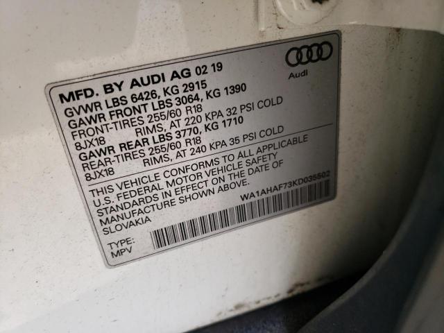 VIN WA1AHAF73KD035502 2019 Audi Q7, Premium no.12