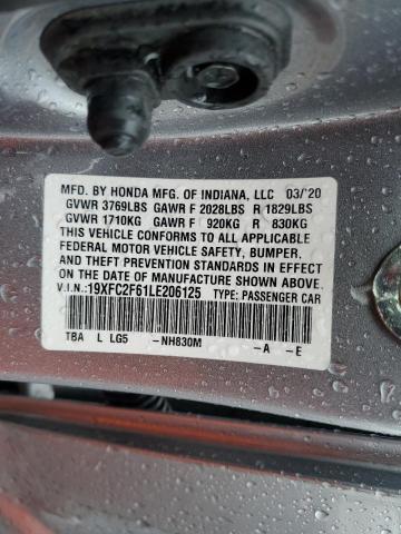 2020 HONDA CIVIC LX 19XFC2F61LE206125