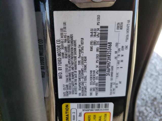 2017 FORD FUSION SE 3FA6P0H73HR353468