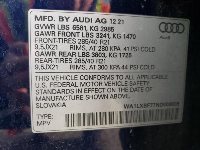 VIN WA1LXBF77ND008809 2022 Audi Q7, Premium Plus no.12