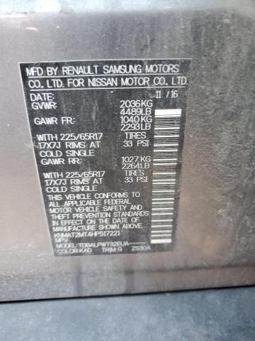2017 NISSAN ROGUE S KNMAT2MT4HP517221