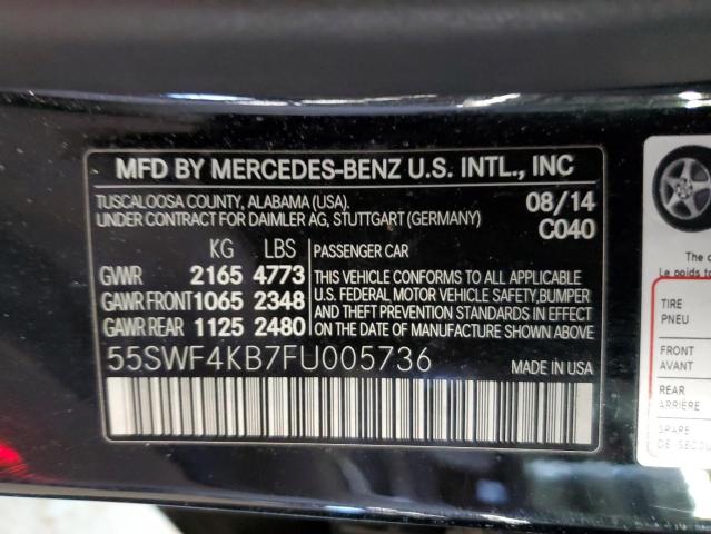 55SWF4KB7FU005736 2015 MERCEDES-BENZ C-CLASS - Image 12