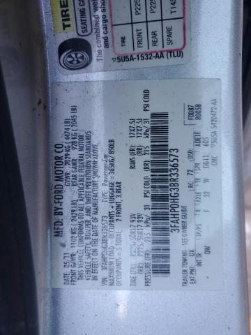 2011 Ford Fusion Se VIN: 3FAHP0HG3BR336573 Lot: 41737174