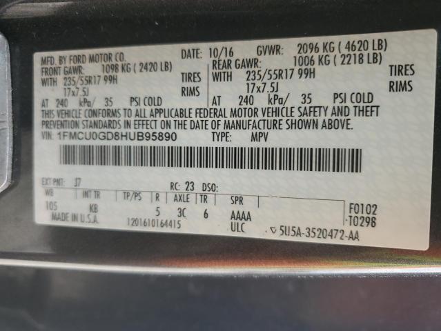 2017 FORD ESCAPE SE 1FMCU0GD8HUB95890