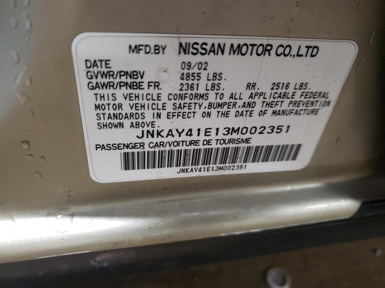 JNKAY41E13M002351 2003 Infiniti M45