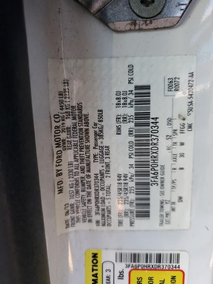 3FA6P0HRXDR370344 2013 Ford Fusion Se