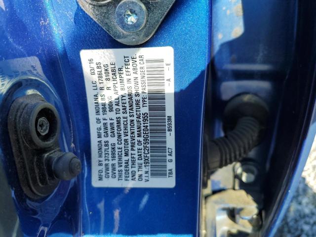 19XFC2F59GE041955 2016 Honda Civic Lx