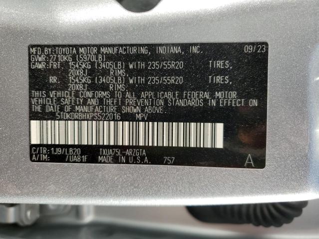 VIN 5TDKDRBHXPS522016 2023 Toyota Highlander, L no.14