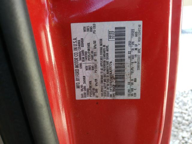 2001 Ford F150 VIN: 1FTZF07201KA77776 Lot: 44117814