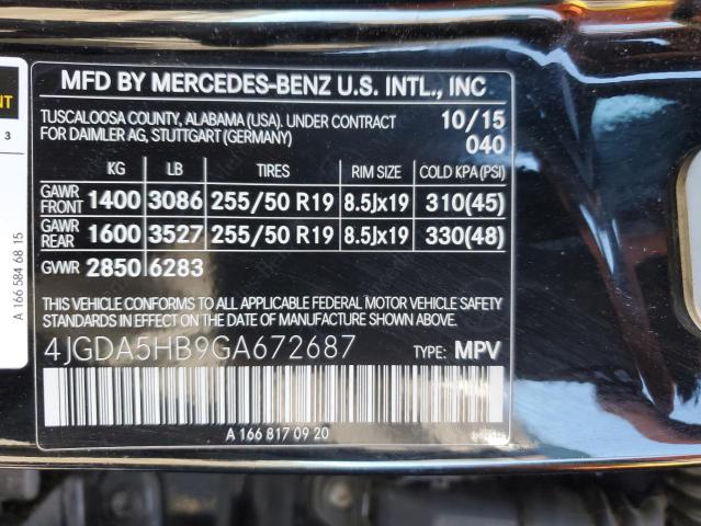 4JGDA5HB9GA672687 2016 MERCEDES-BENZ GLE-CLASS, photo no. 13