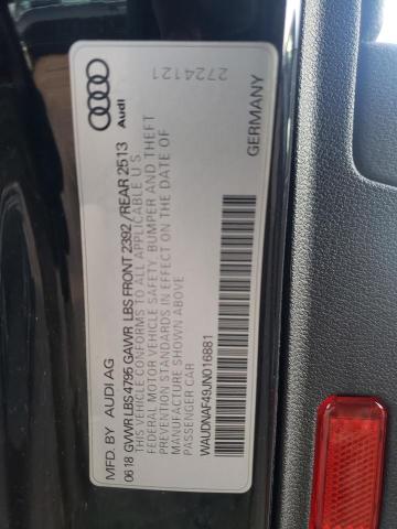 2018 Audi A4 Premium VIN: WAUDNAF49JN016881 Lot: 42283714
