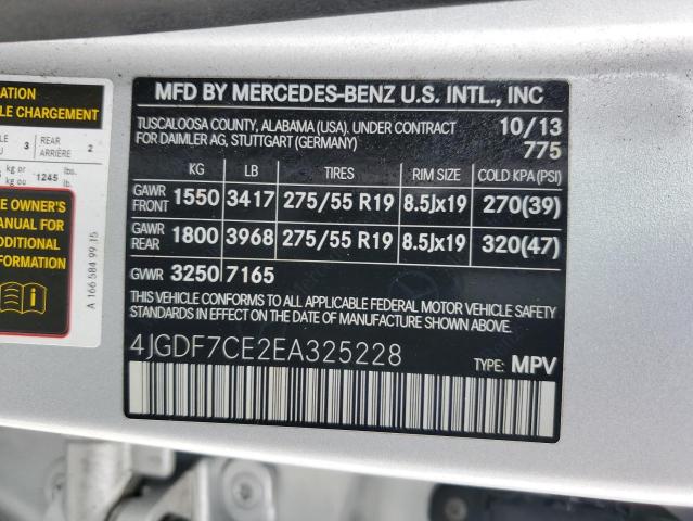 VIN 4JGDF7CE2EA325228 2014 Mercedes-Benz GL-Class, ... no.13