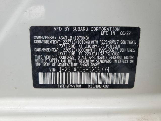 JF2GTACC9PG209774 Subaru Crosstrek  12