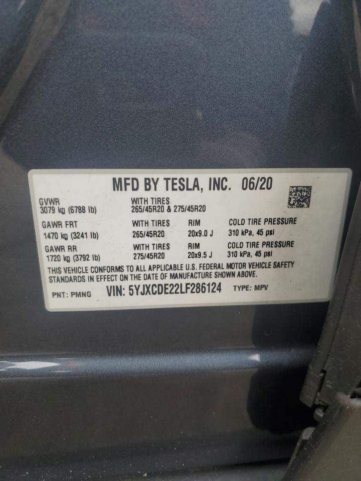 5YJXCDE22LF286124 2020 Tesla Model X