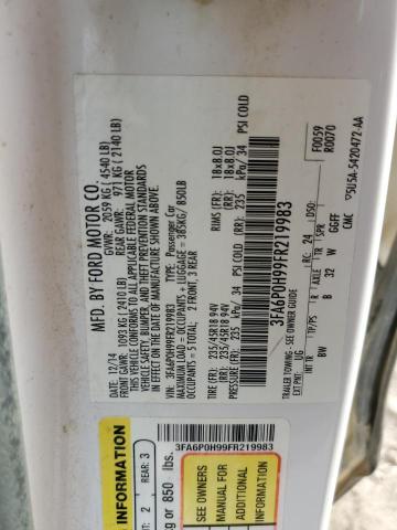 2015 FORD FUSION 3FA6P0H99FR219983