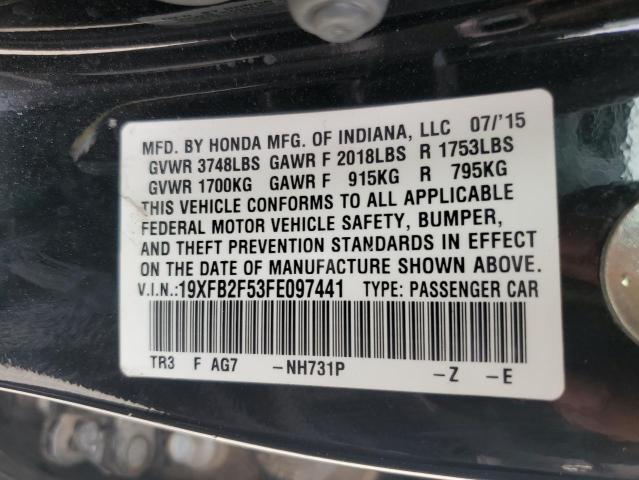 2015 HONDA CIVIC LX 19XFB2F53FE097441