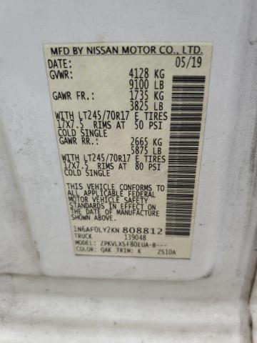 2019 NISSAN NV 2500 S - 1N6AF0LY2KN808812