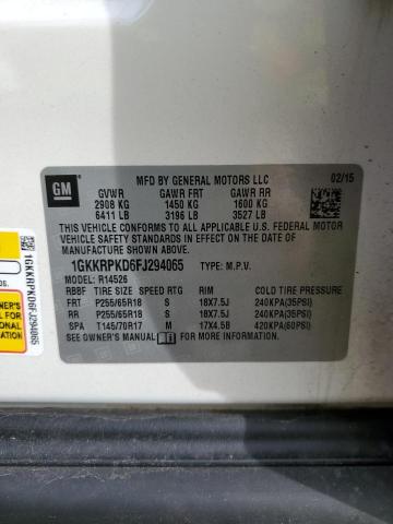 2015 GMC ACADIA SLE 1GKKRPKD6FJ294065