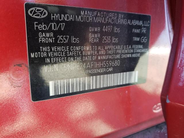 2017 Hyundai Sonata Se VIN: 5NPE24AF1HH559680 Lot: 44730684