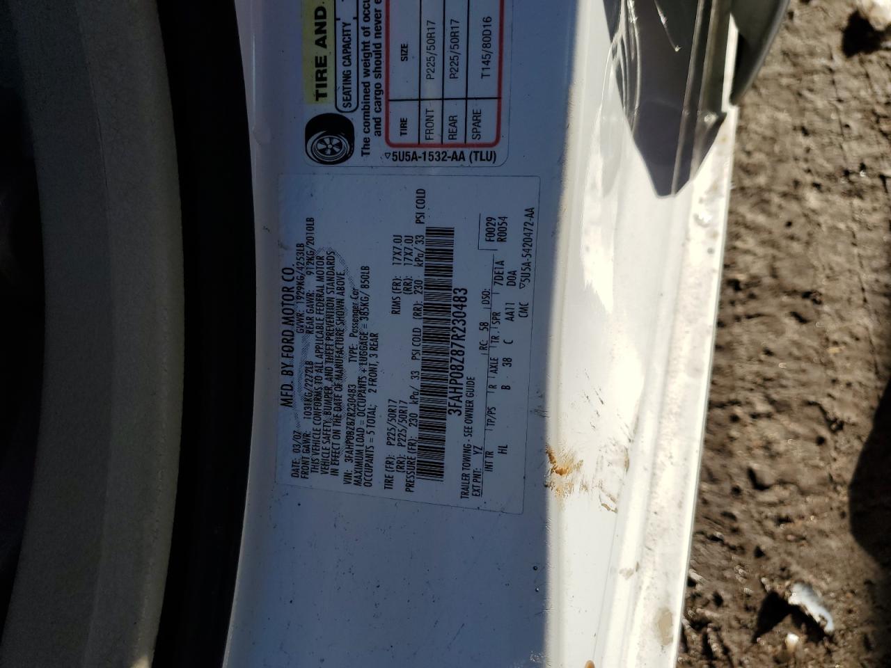 3FAHP08Z87R230483 2007 Ford Fusion Sel