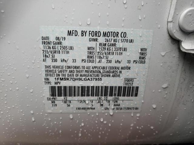 1FMSK7DH9LGA37955 2020 Ford Explorer Xlt