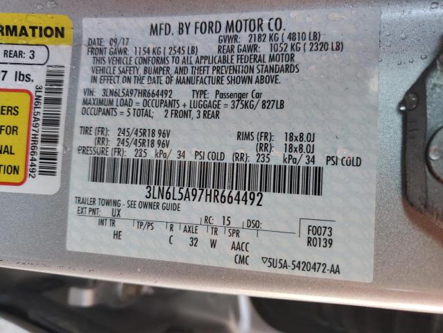 2017 LINCOLN MKZ PREMIE 3LN6L5A97HR664492
