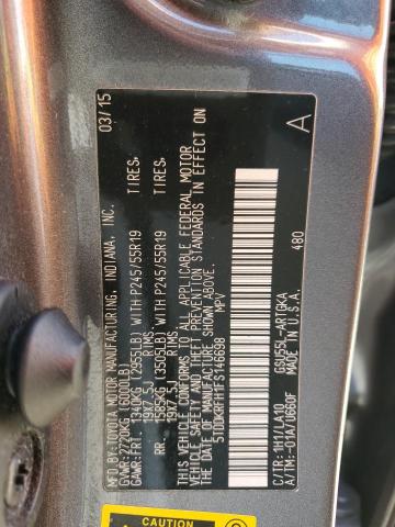 2015 TOYOTA HIGHLANDER 5TDDKRFH1FS146698