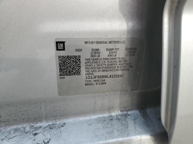 2020 CHEVROLET SONIC PREM 1G1JF5SB9L4121047
