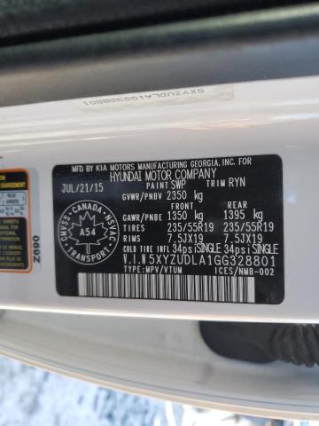 2016 HYUNDAI SANTA FE S 5XYZUDLA1GG328801