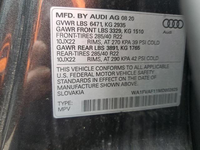 2021 AUDI Q8 PRESTIG WA1FVAF11MD002625