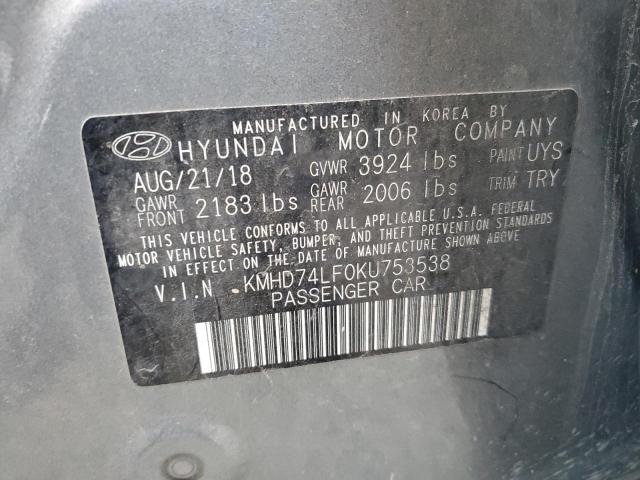 Image 12 of 2019 Hyundai Elantra salvage vehicle - Lot #41328584 at Copart