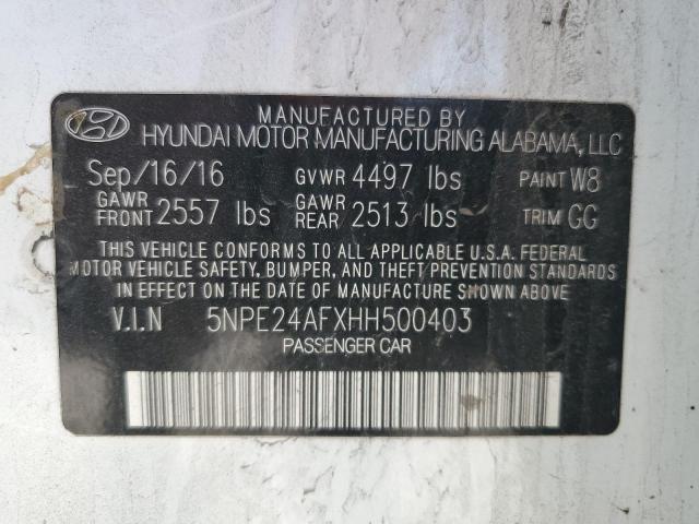 2017 HYUNDAI SONATA SE 5NPE24AFXHH500403