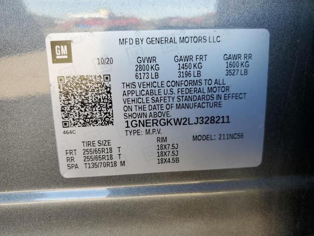 2020 CHEVROLET TRAVERSE L 1GNERGKW2LJ328211