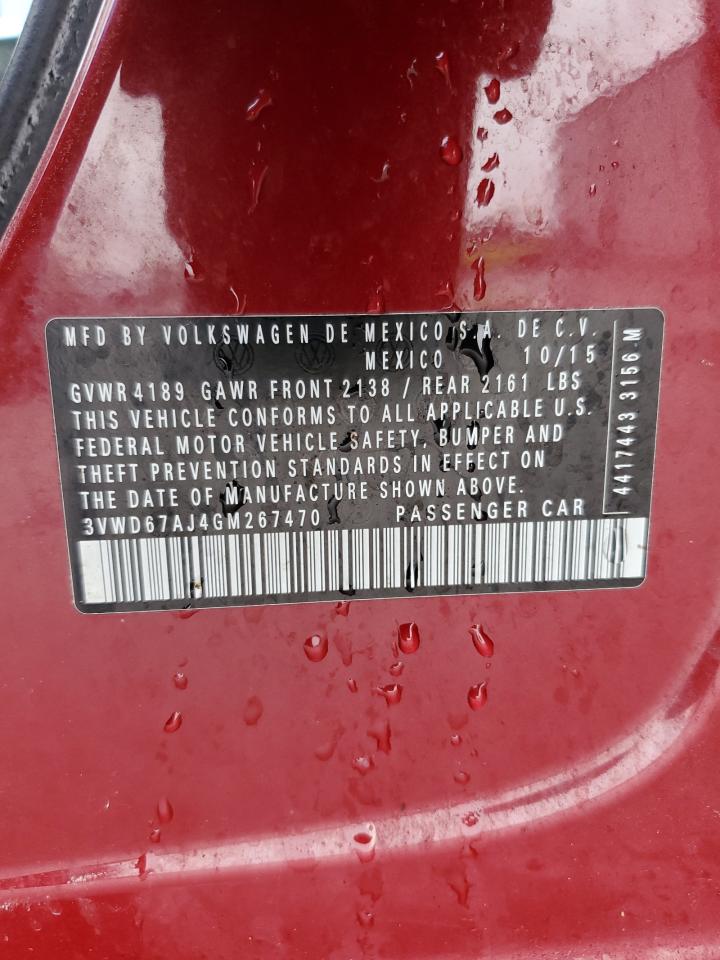 3vwd67aj4gm267470 3VWD67AJ4GM267470 2016 Volkswagen Jetta Se