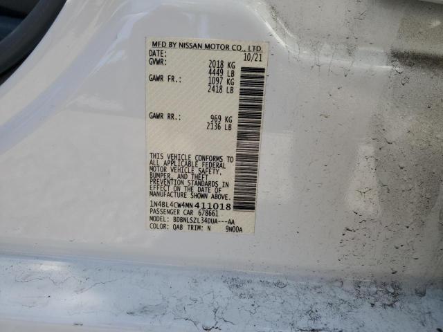 2021 NISSAN ALTIMA SR - 1N4BL4CW4MN411018