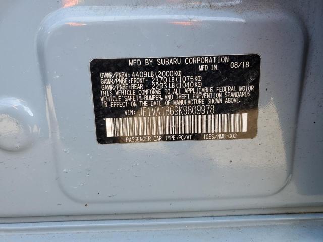 2019 SUBARU WRX PREMIU JF1VA1B69K9809978