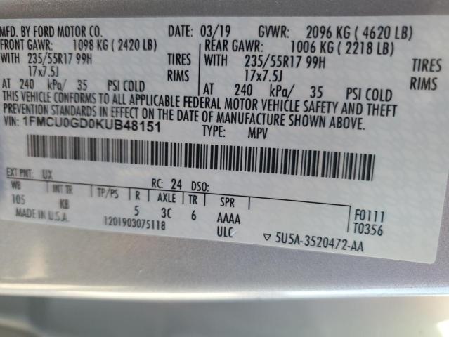 1FMCU0GD0KUB48151 2019 FORD ESCAPE - Image 12