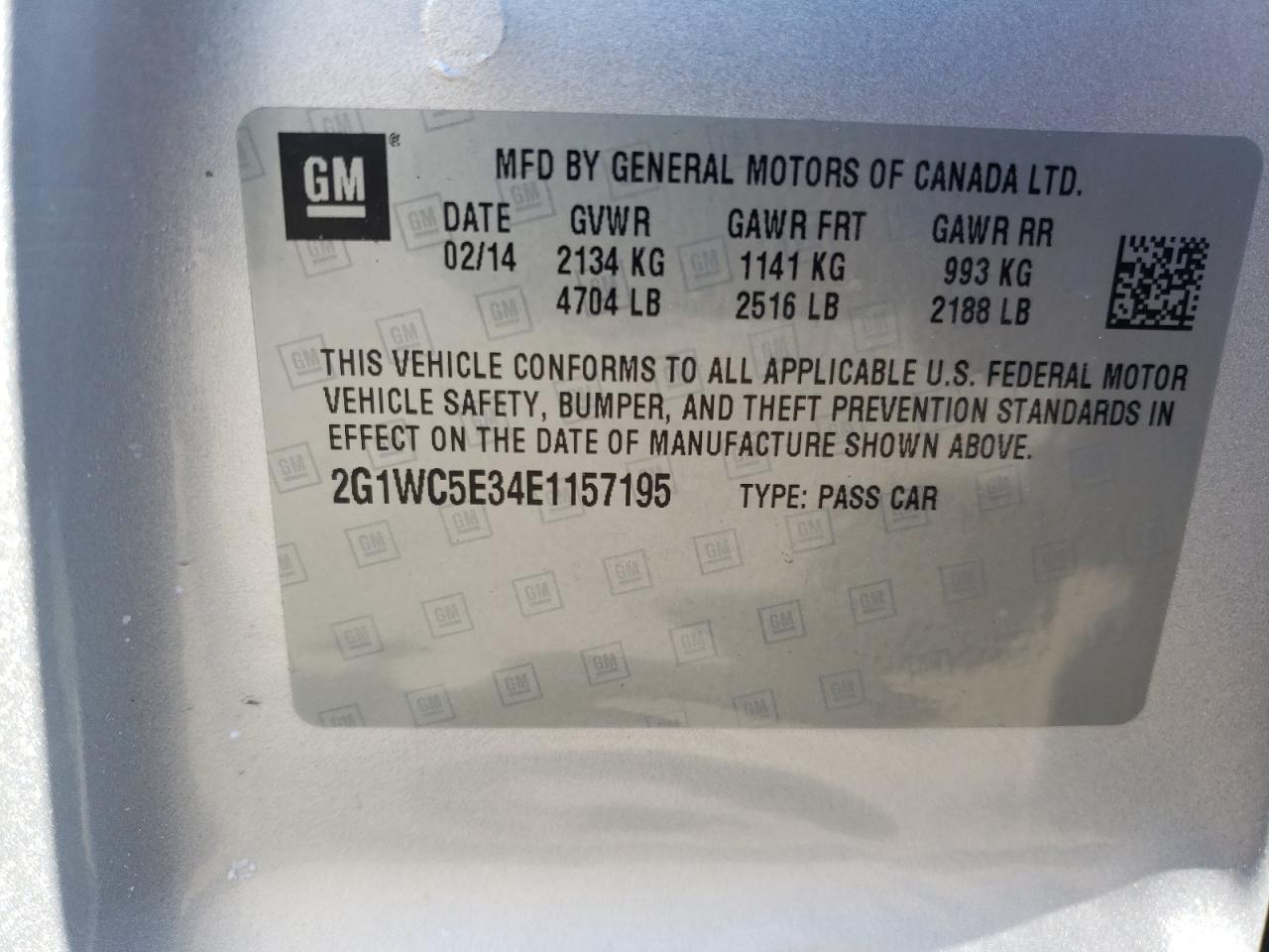 2G1WC5E34E1157195 2014 Chevrolet Impala Limited Ltz