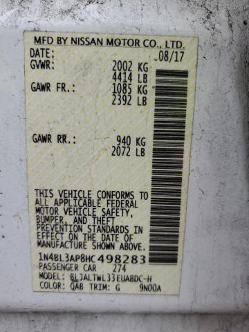 2017 NISSAN ALTIMA 3.5 1N4BL3AP8HC498283