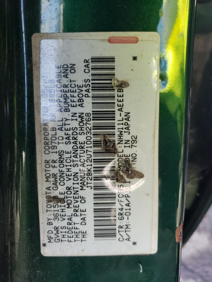 JT2BK12U710032768 2001 Toyota Prius