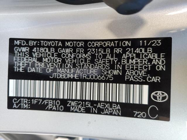 2024 TOYOTA COROLLA LE JTDBDMHE1RJ006675