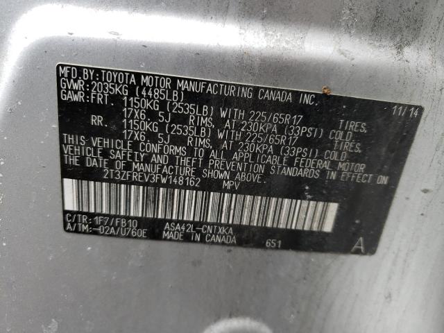 2015 TOYOTA RAV4 LE 2T3ZFREV3FW148162