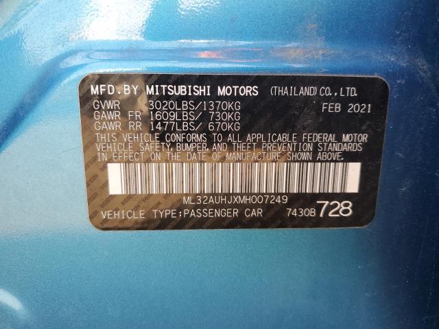 2021 MITSUBISHI MIRAGE ES ML32AUHJXMH007249