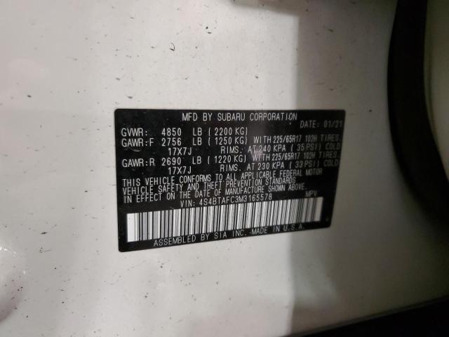 2021 SUBARU OUTBACK PR 4S4BTAFC3M3165578